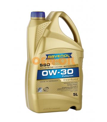 Моторное масло RAVENOL SSO SAE 0W-30 (5л) new