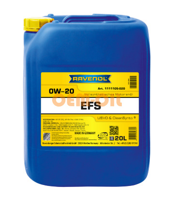 Моторное масло RAVENOL EFS EcoFullSynth SAE 0W-20 (20л) new