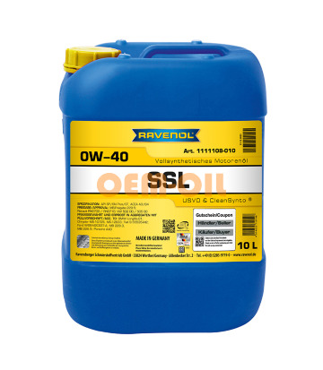Моторное масло RAVENOL Super Synthetik Oel SSL SAE 0W-40 (10л) new