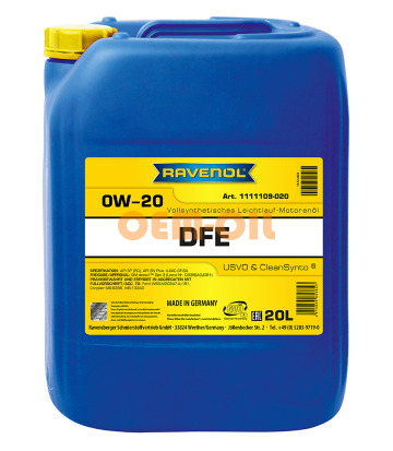 Моторное масло RAVENOL DFE SAE 0W-20 (20л)