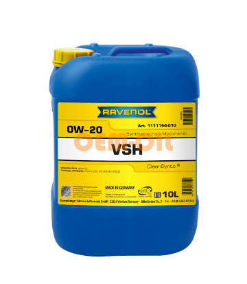 Моторное масло RAVENOL VSH SAE 0W-20 (10л)
