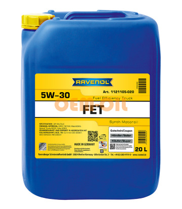 Моторное масло RAVENOL FET Fuel Efficiency Truck SAE 5W-30 (20л)