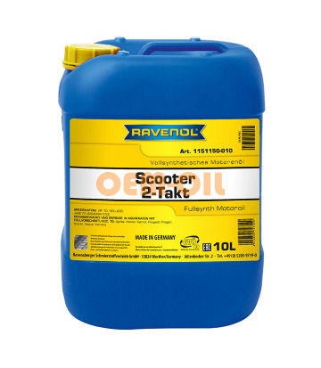 Моторное масло для 2-Такт скутеров RAVENOL Scooter 2-Takt Fullsynth (10л) new