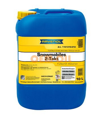 Масло RAVENOL SNOWMOBILES 2Т для мотосаней синтетика (10л) new