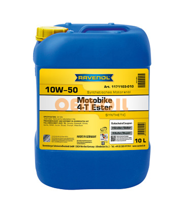 Моторное масло RAVENOL Motobike 4-T Ester SAE 10W-50 (10л) new