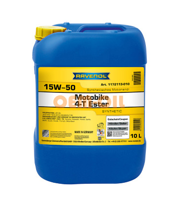 Моторное масло RAVENOL Motobike 4-T Ester 15W-50 (10л) new