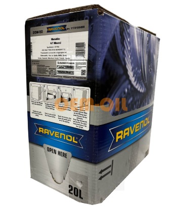Моторное масло RAVENOL Motobike 4-T Mineral SAE 20W-50 (20л) ecobox