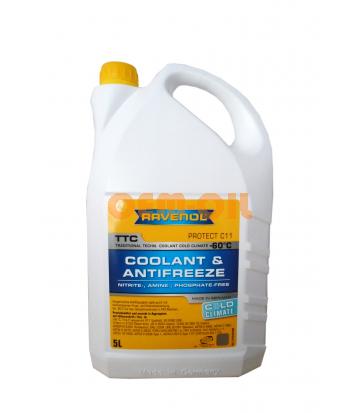 Антифриз готовый к прим. жёлтый RAVENOL TTC COLD CLIMATE -60C (5л)